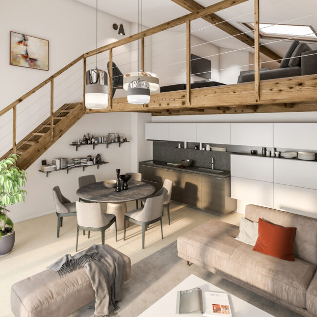 le Pratz Appartements neufs à Praz-sur-Arly - séjour Mezzanine